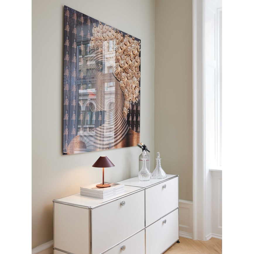 Halo Design 800834 - HYGGE LED-bordslampa för utomhusbruk, dimbar och uppladdningsbar, LED/3W/4000 mAh, IP54, vinröd