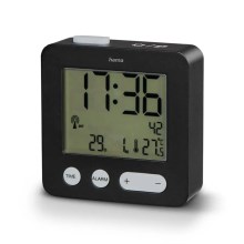 Hama - Alarm clock med LCD display and thermometer 2xAAA svart