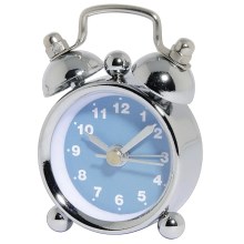 Hama - Mini alarm clock 1xLR44/LR1130 krom/blå