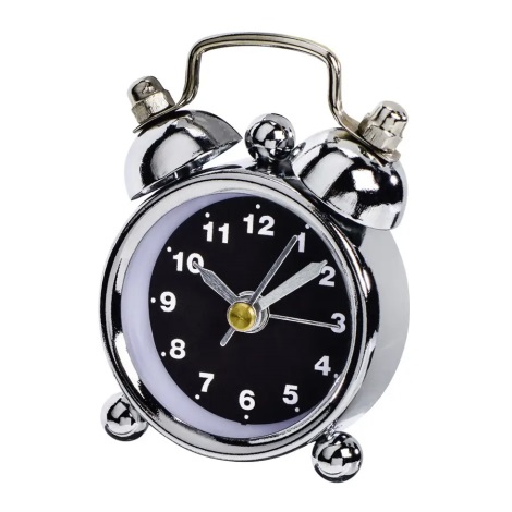 Hama - Mini alarm clock 1xLR44/LR1130 krom/svart