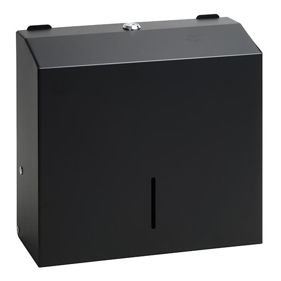 Handduksdispenser 28x24,5 cm rostfritt stål/svart