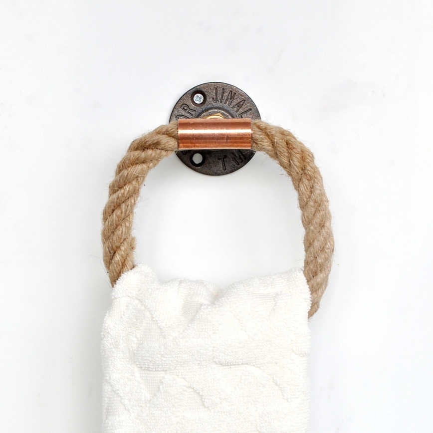 Handdukshållare 16x16 cm beige/guld