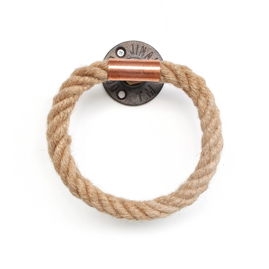 Handdukshållare 16x16 cm beige/guld