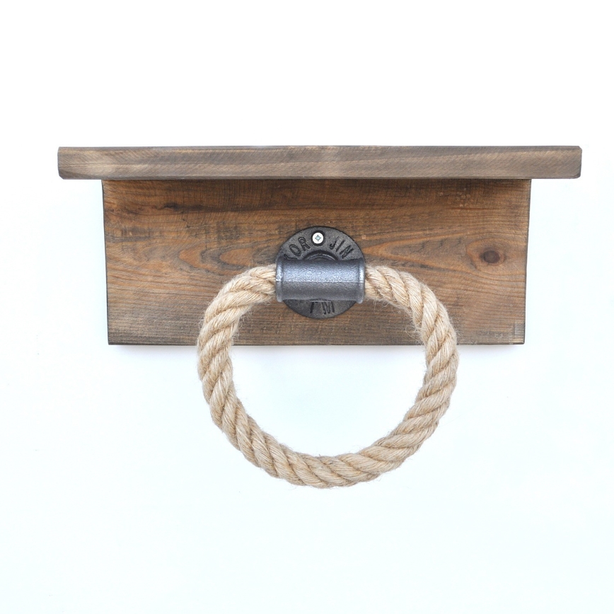 Handdukshållare med hylla BORURAF 14x30 cm gran