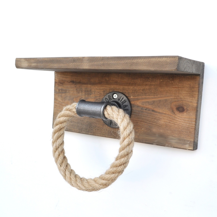 Handdukshållare med hylla BORURAF 14x30 cm gran