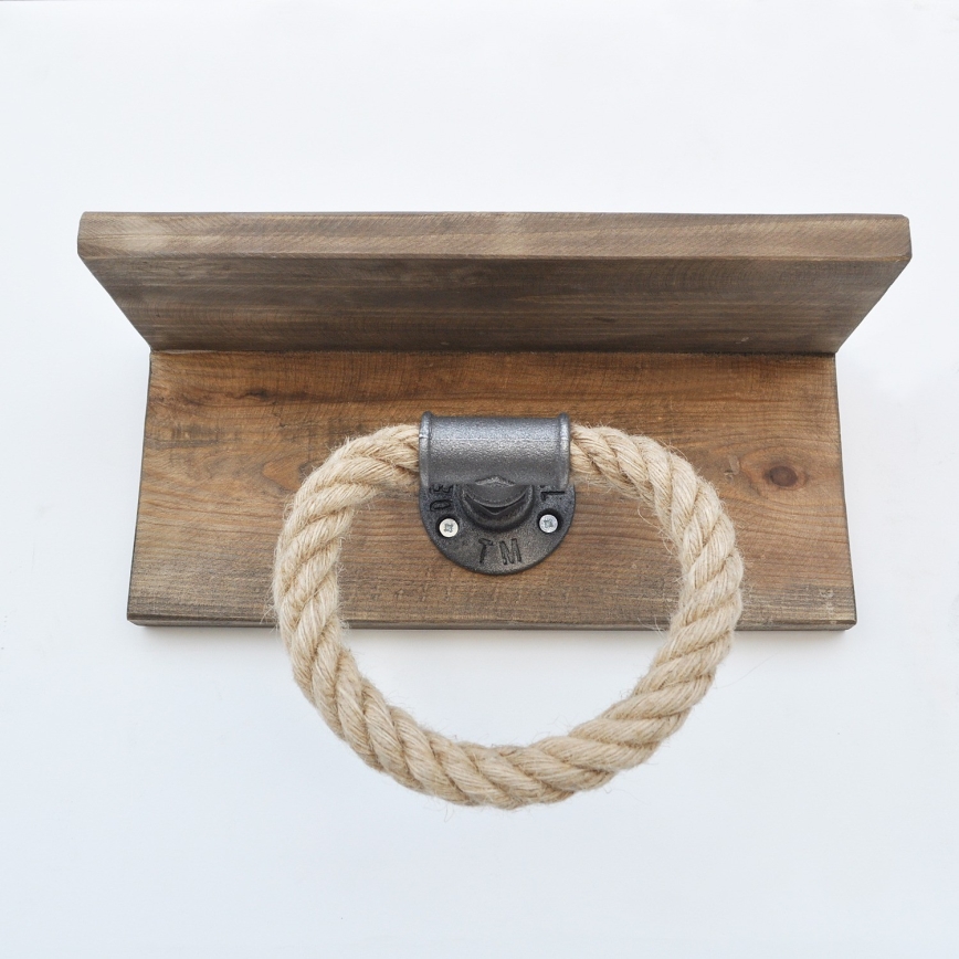 Handdukshållare med hylla BORURAF 14x30 cm gran