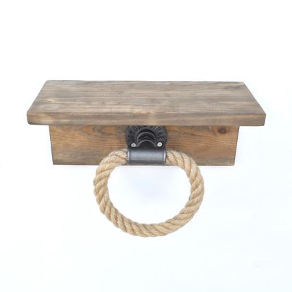 Handdukshållare med hylla BORURAF 14x30 cm gran