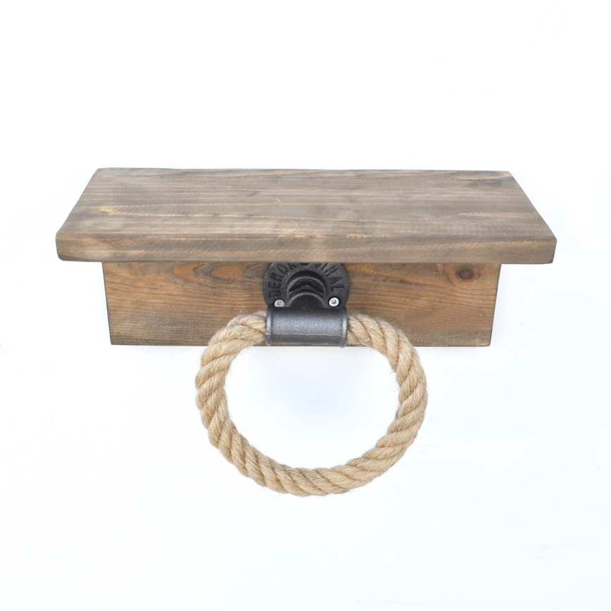 Handdukshållare med hylla BORURAF 14x30 cm gran