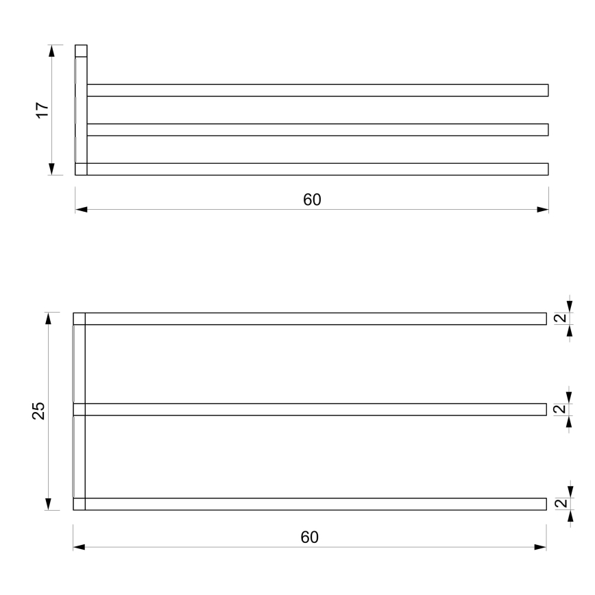 Handdukshängare för vägg 25x60 cm vit