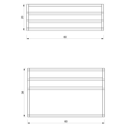 Handdukshängare för vägg 37x60 cm vit
