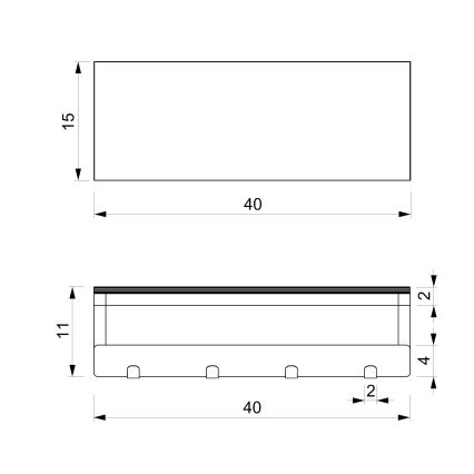 Handdukshängare för vägg med en policí 10x40 cm svart