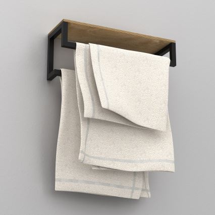 Handdukshängare för vägg med en policí 14x40 cm svart