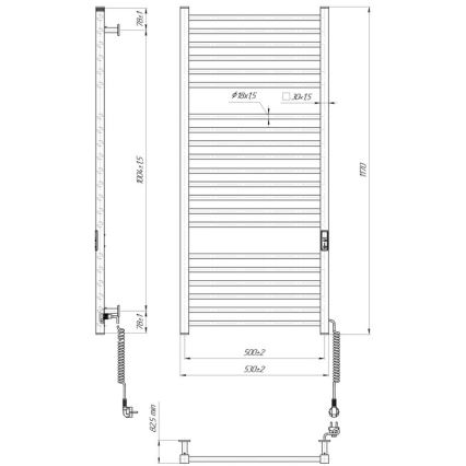 Handdukstork för badrum HF DERBY 255W/230V 117x53 cm svart