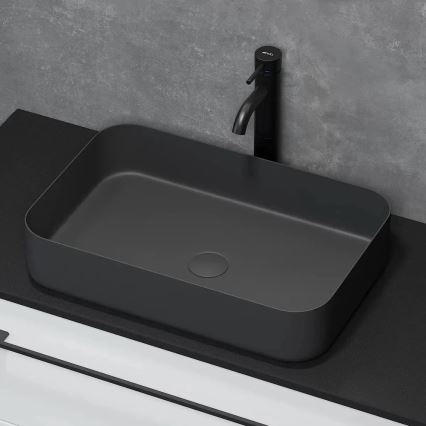 Handfat för bänkskiva LJORDAL 52x34 cm stål/svart