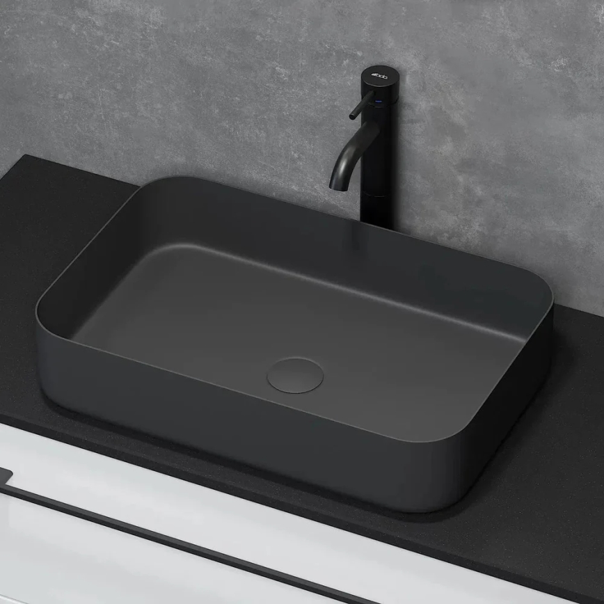 Handfat för bänkskiva LJORDAL 52x34 cm stål/svart