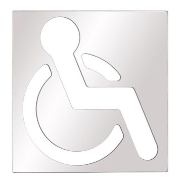 Handikappsymbol 12x12 cm rostfritt stål/silvrig