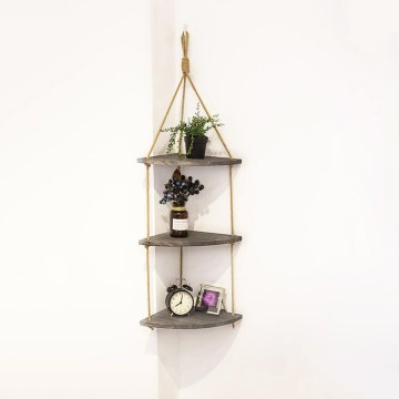 Hängande hörnhylla 90x25 cm brun