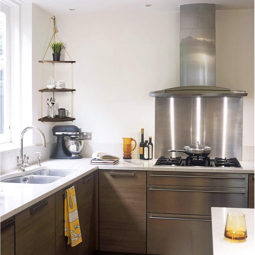 Hängande hörnhylla 90x25 cm brun