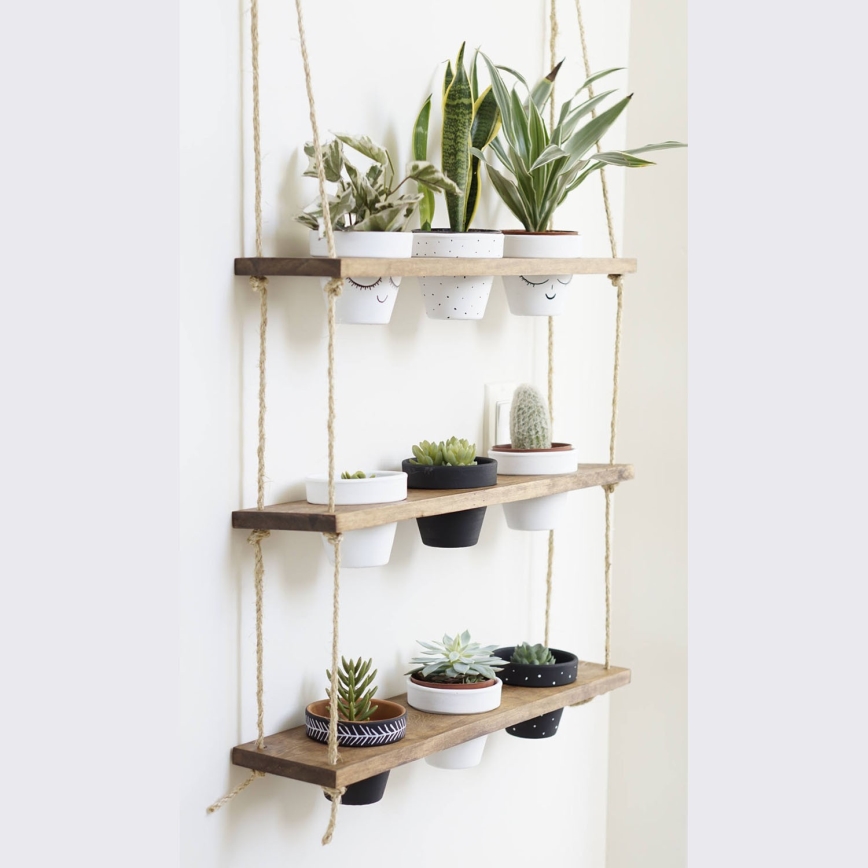 Hängande hylla för blomkrukor 60 cm gran