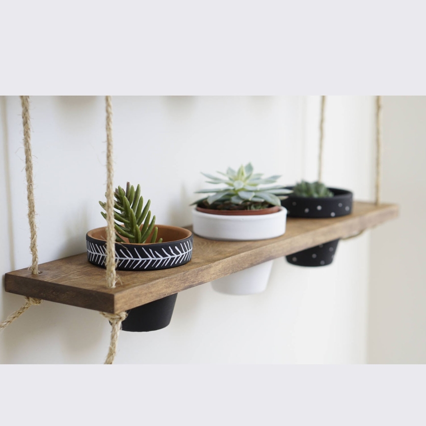 Hängande hylla för blomkrukor 60 cm gran