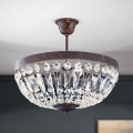 Hängande kristallkrona ARILA 3xE14/40W/230V diameter 40 cm brun/patina