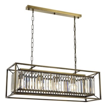 Hängande ljuskrona CRYSTALLINE 4xE27/6W/230V, brons