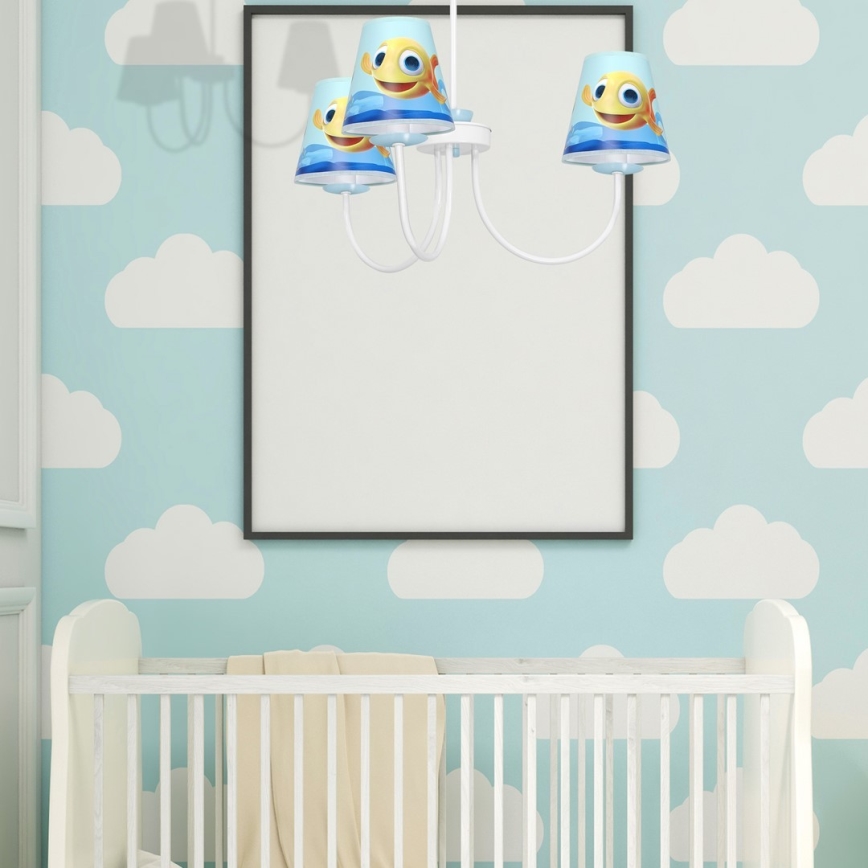 Hängande Ljuskrona för barn  FISH 3xE14/40W/230V