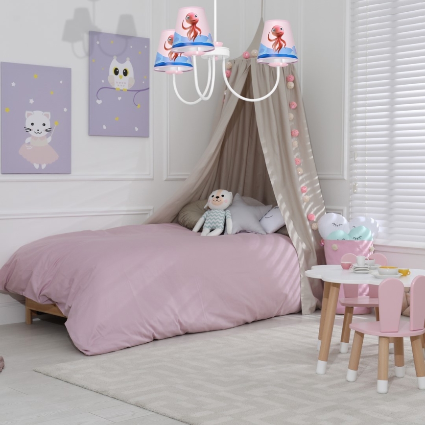 Hängande Ljuskrona för barn  OCTOPUS 3xE14/40W/230V