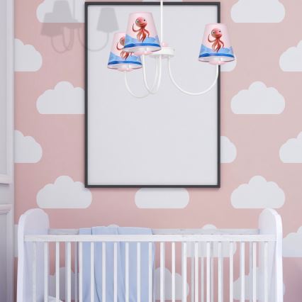 Hängande Ljuskrona för barn  OCTOPUS 3xE14/40W/230V