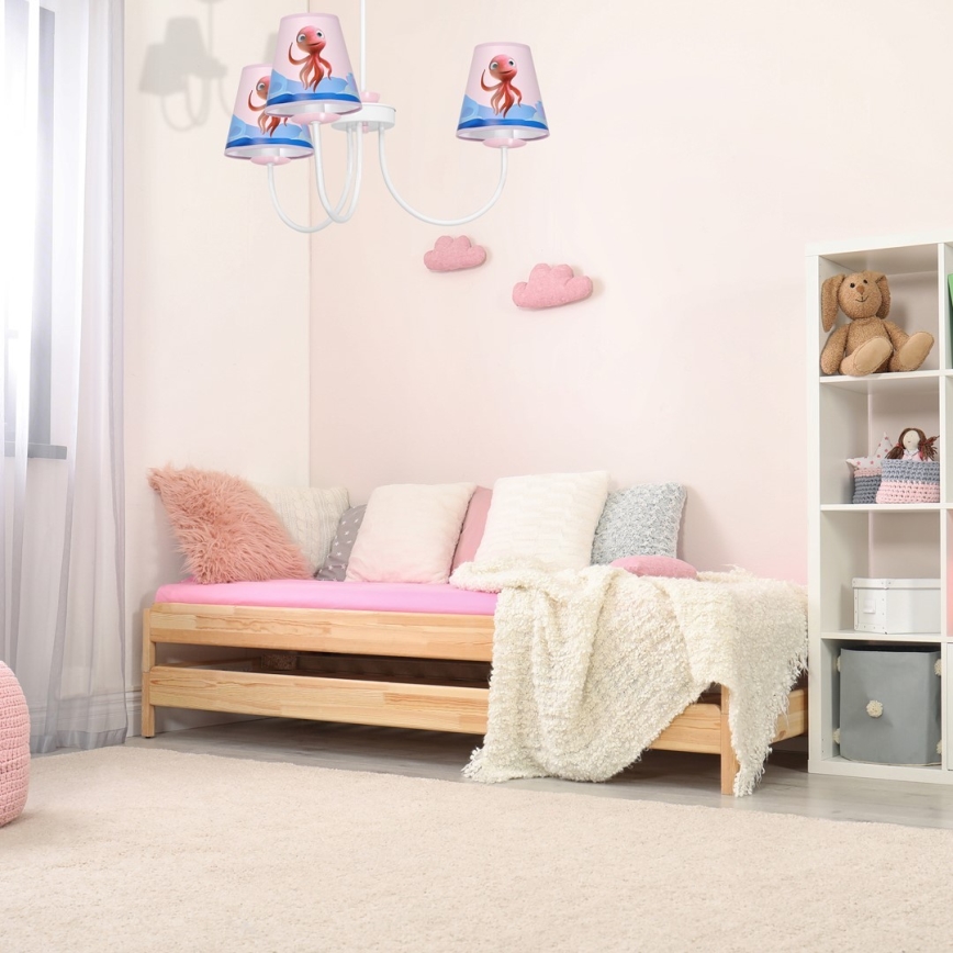 Hängande Ljuskrona för barn  OCTOPUS 3xE14/40W/230V