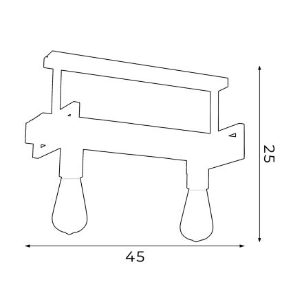 Hängande Ljuskrona HARD 2xE27/60W/230V