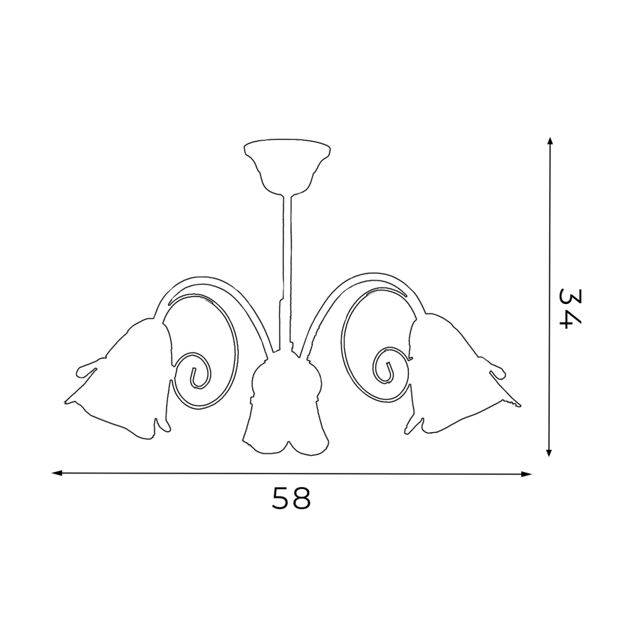 Hängande Ljuskrona KOKARDA 3xE14/60W/230V