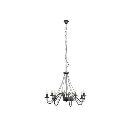 Hängande ljuskrona med kedja MALBO 8xE14/10W/230V svart