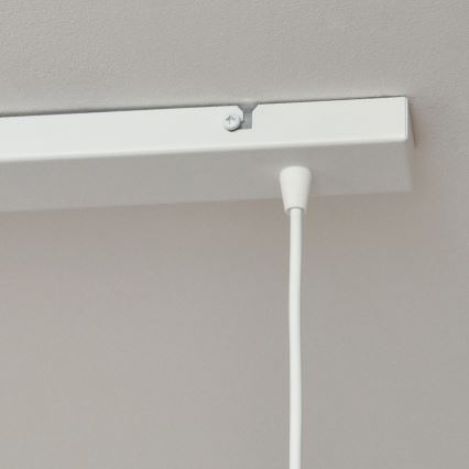 Hängande ljuskrona med textilsladd för barn STARS 2xE27/15W/230V blå/vit