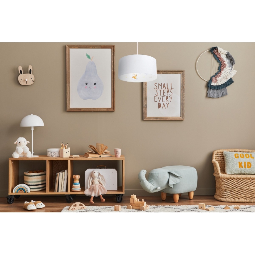 Hängande ljuskrona med textilsladd för barn SWEET DREAMS 1xE27/60W/230V diameter 30 cm