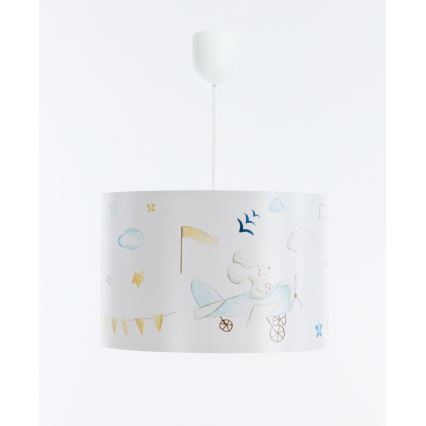 Hängande ljuskrona med textilsladd för barn SWEET DREAMS 1xE27/60W/230V diameter 30 cm