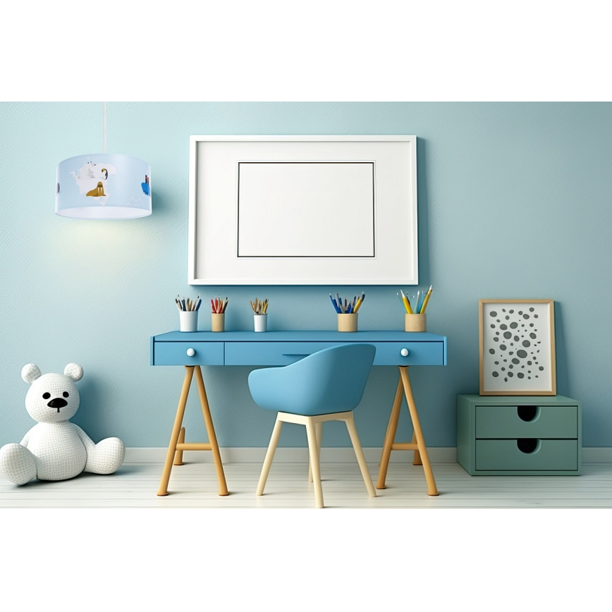 Hängande ljuskrona med textilsladd för barn SWEET DREAMS 1xE27/60W/230V diameter 30 cm