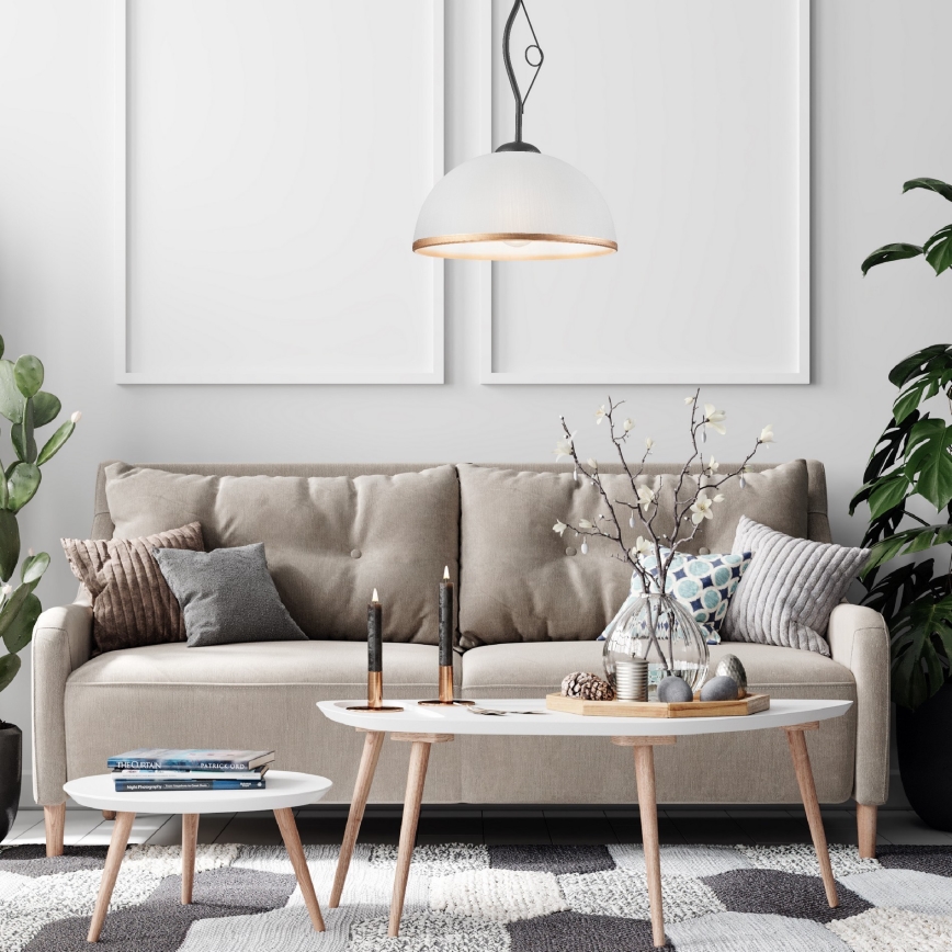 Hängande Ljuskrona RETRO 1xE27/60W/230V antracit