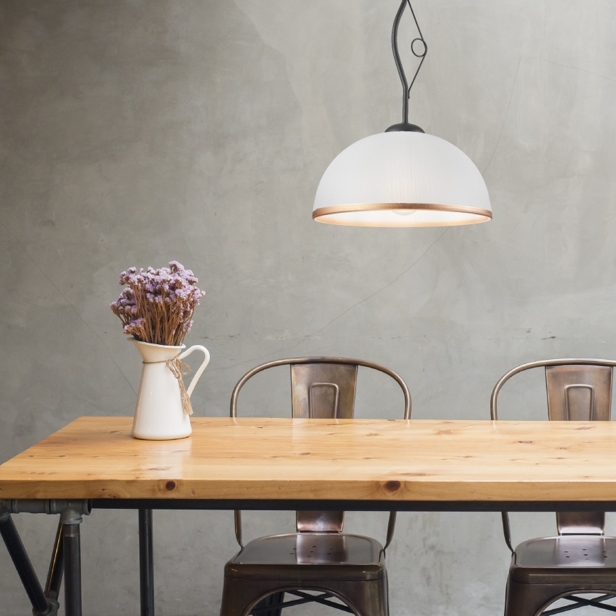 Hängande Ljuskrona RETRO 1xE27/60W/230V antracit