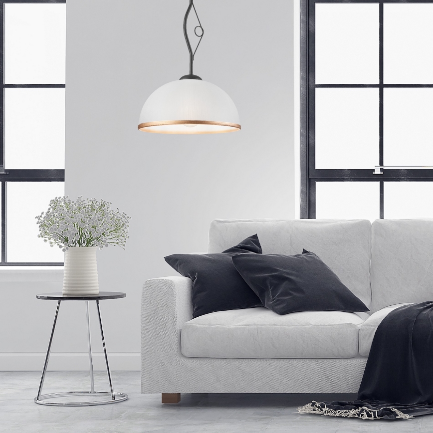 Hängande Ljuskrona RETRO 1xE27/60W/230V antracit