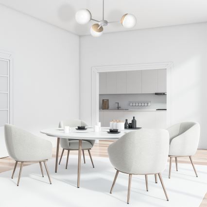 Hängande Ljuskrona SFERA trä 3xE14/40W/230V vit