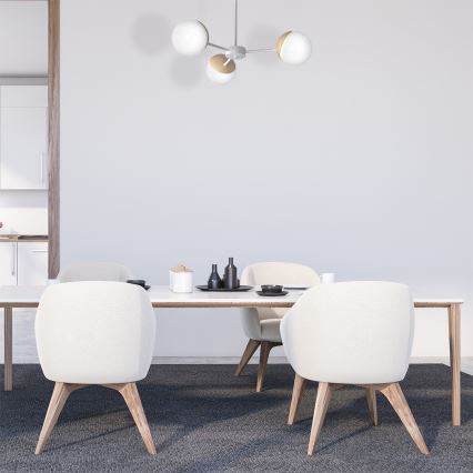 Hängande Ljuskrona SFERA trä 3xE14/40W/230V vit