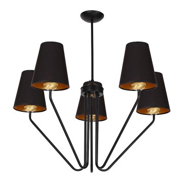 Hängande Ljuskrona VICTORIA 5xE27/60W/230V svart