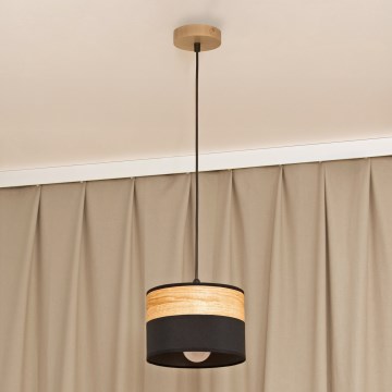 Hänglampa ALBA med kabel 1xE27/15W/230V Ø 20 cm svart/brun