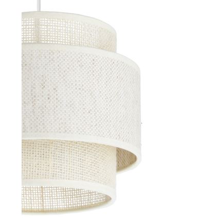 Hänglampa BOHO på sladd 1xE27/60W/230V Ø 20 cm krämvit/jute
