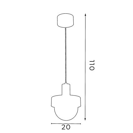 Hänglampa CANAN med sladd 1xE27/15W/230V Ø 20 cm beige