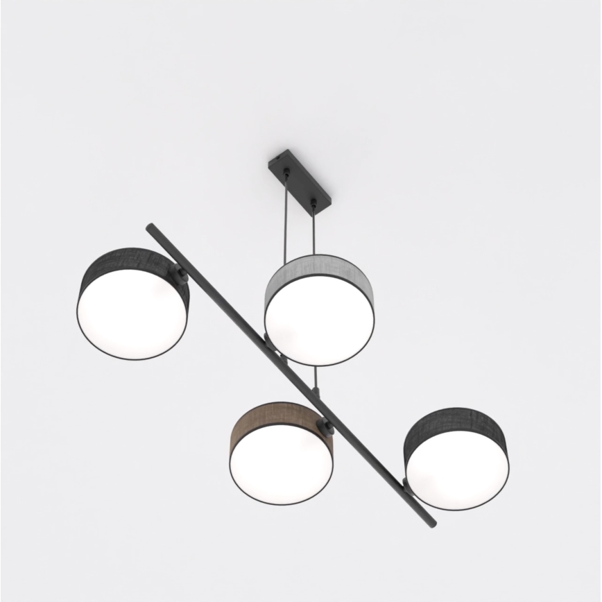 Hänglampa DRUMZ med kabel 4xE14/10W/230V svart/brun/grå