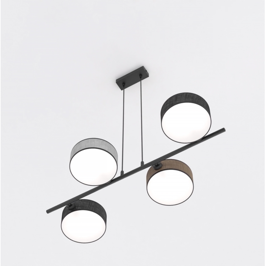 Hänglampa DRUMZ med kabel 4xE14/10W/230V svart/brun/grå