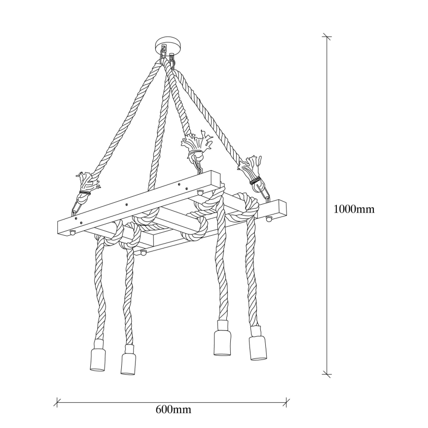 Hänglampa EREBOS med kabel 4xE27/40W/230V, brun