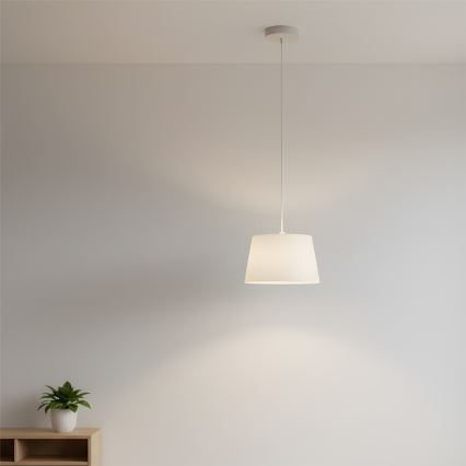 Hänglampa med kabel AIDA 1xE27/60W/230V Ø25 cm ek/vit
